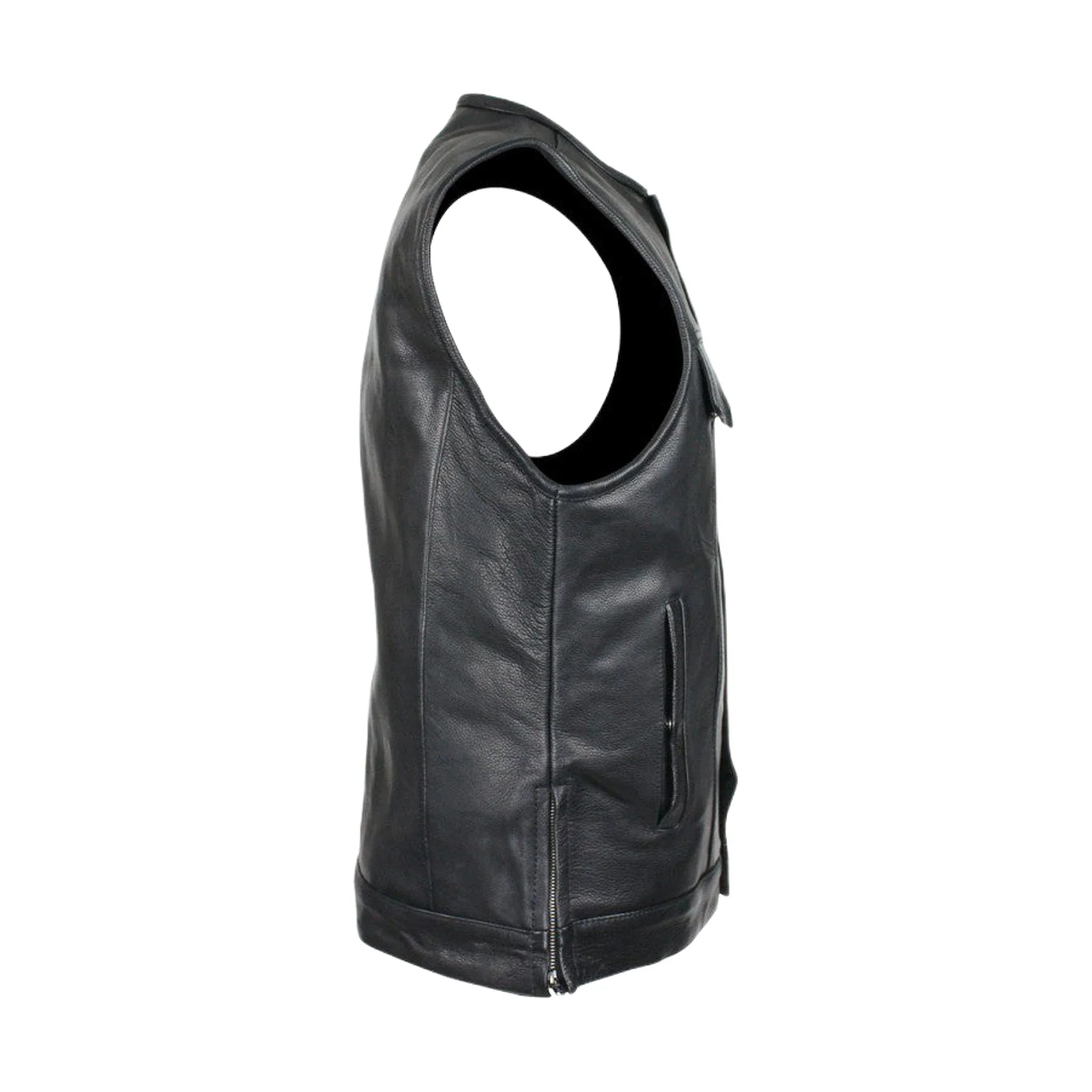 Dream Apparel Split Cowhide Leather Vest With Conceal Carry Pockets - Image 4