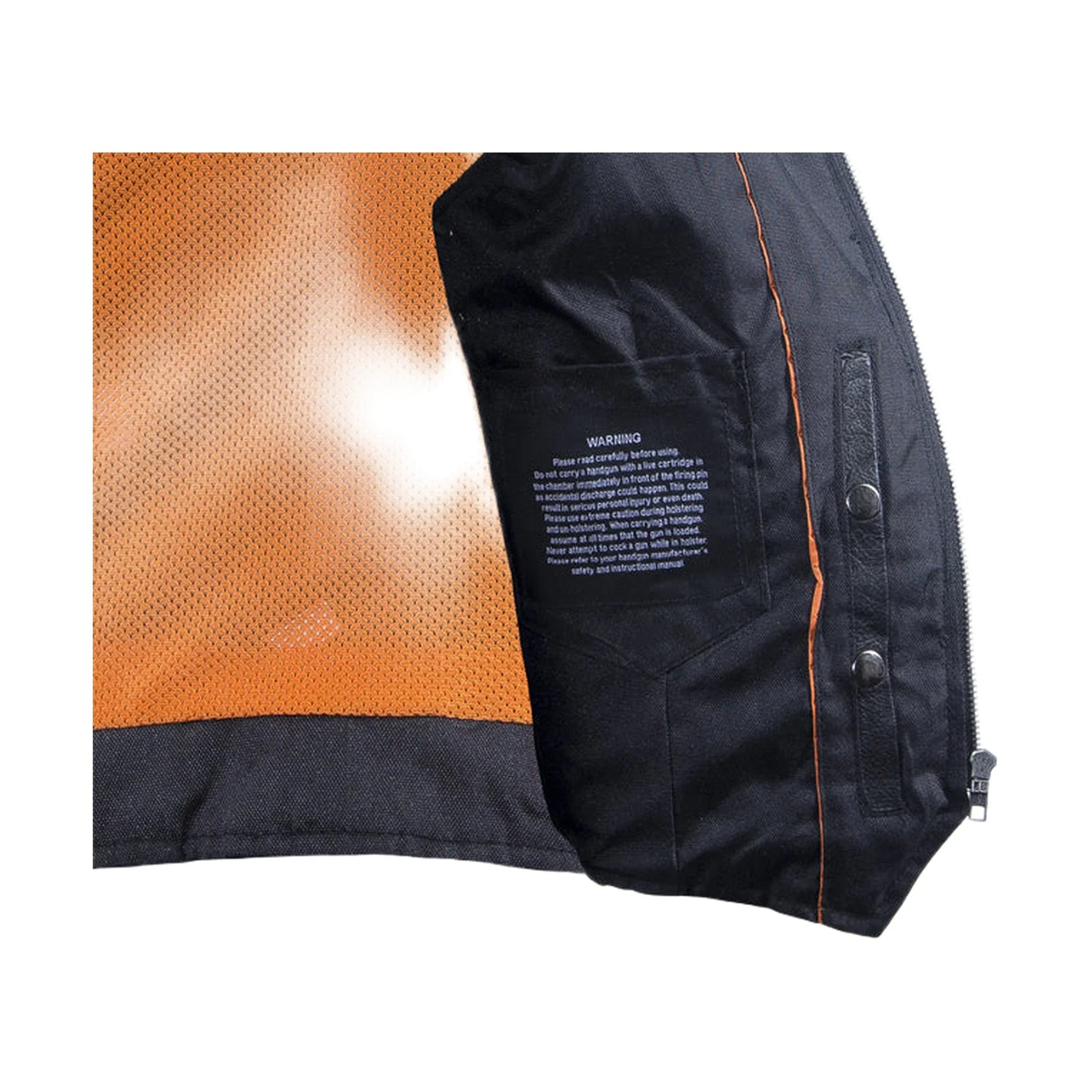 Womens Leather Motorcycle Zip Up Leather Vest With Concealed Carry - Image 4