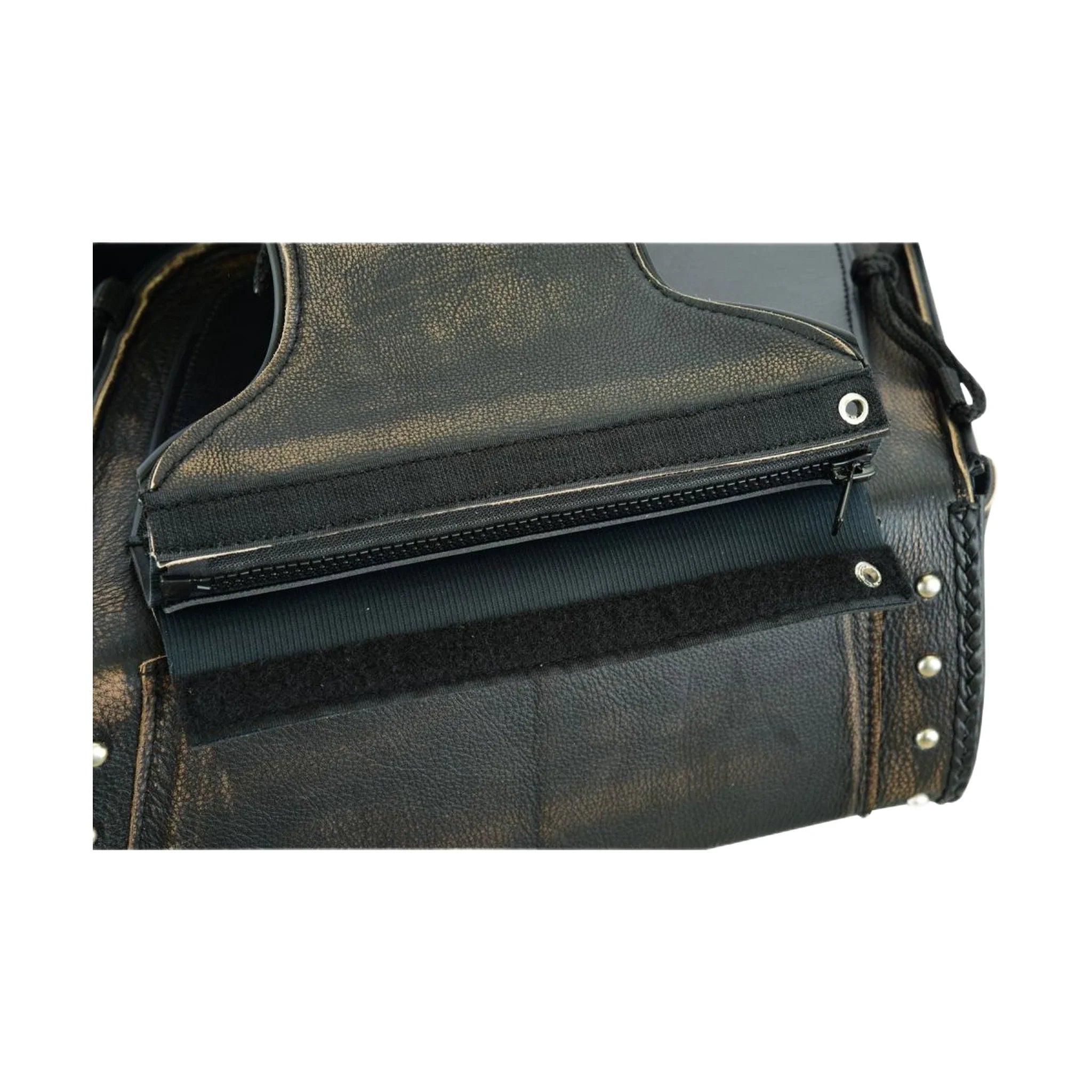 Dream Apparel Genuine Distressed Brown Naked Leather Concealed Carry Saddlebag - Image 5