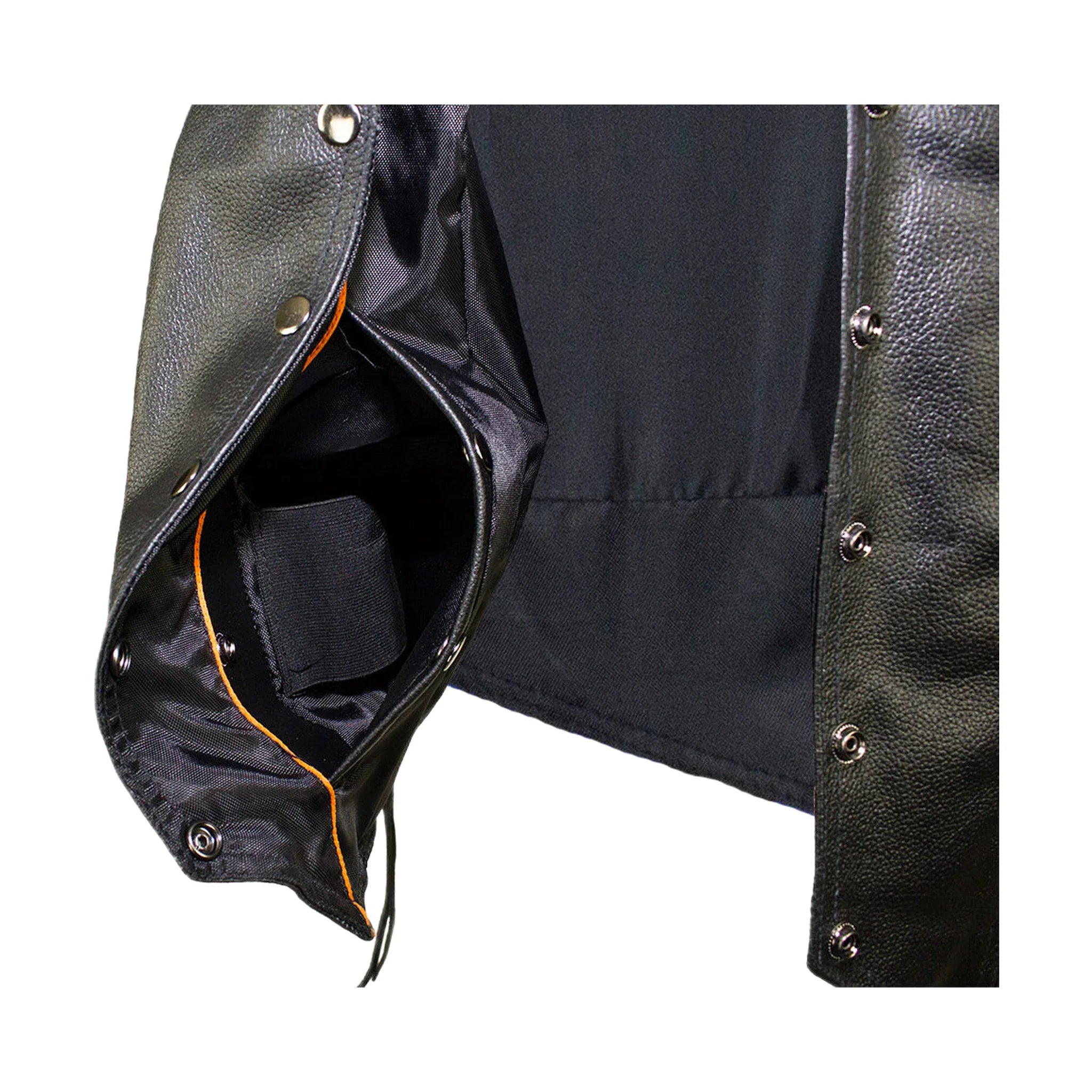 Ladies Cowhide Leather Club Vest Conceal Carry Pockets Side Laces - Image 5