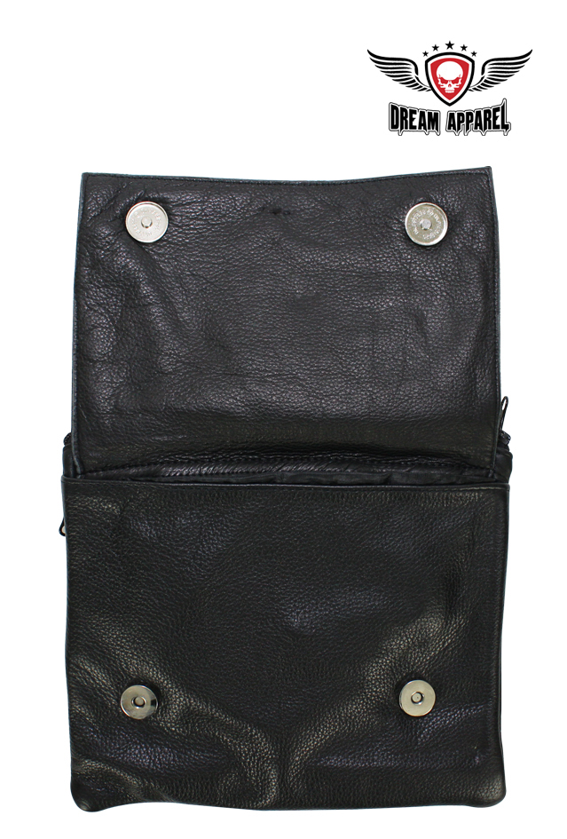 Leather Belt Bag Studded Lime Green White Sugar Skull Gun Pocket 9x7.5in - Image 5