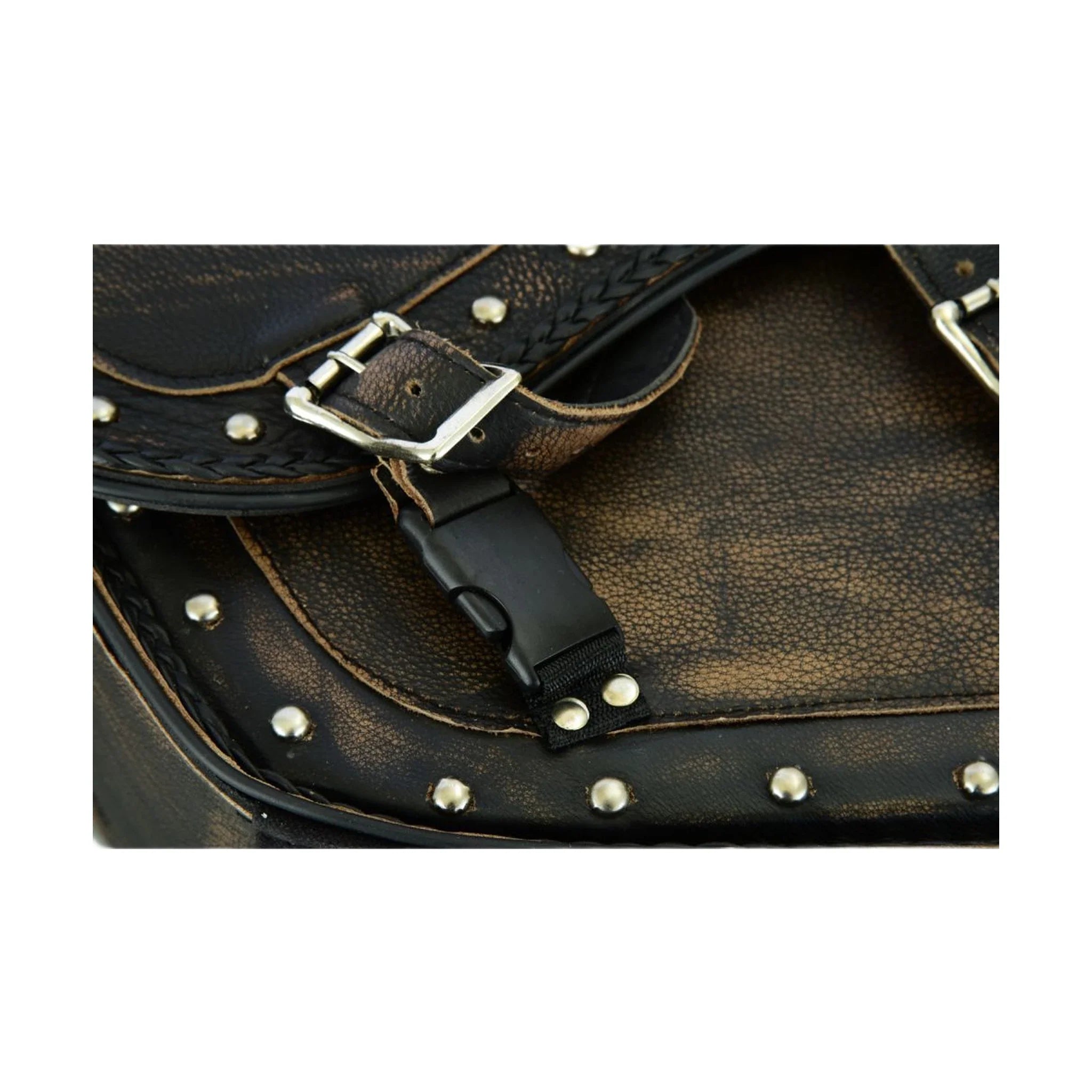 Dream Apparel Genuine Distressed Brown Naked Leather Concealed Carry Saddlebag - Image 6