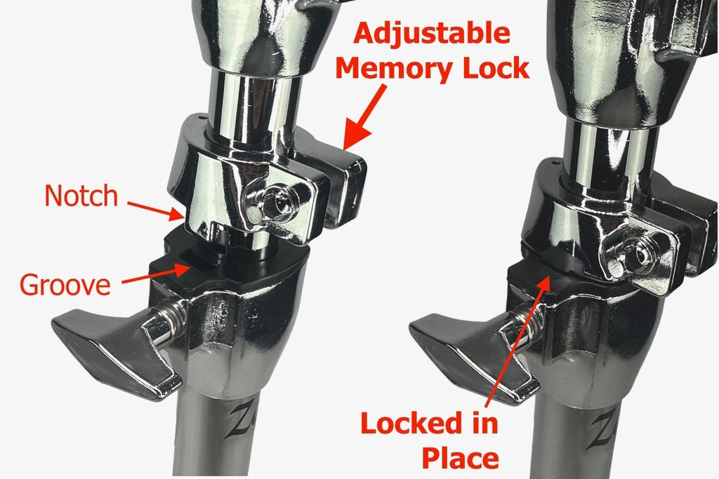 Zenison Cymbal Boom Stand Chrome Heavy Duty Adjustable Double Braced Anti Skid - Image 6