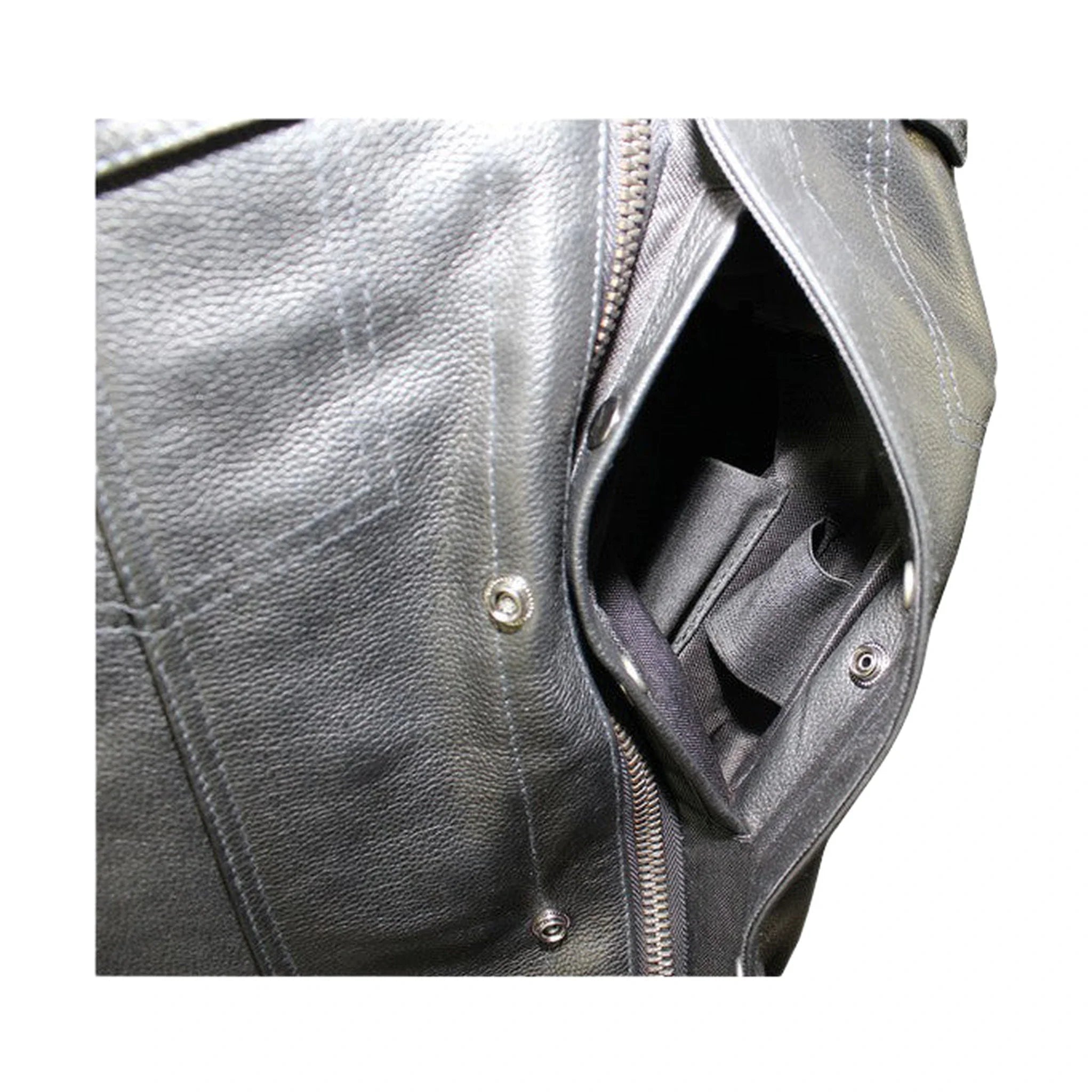 Dream Apparel Split Cowhide Leather Vest With Conceal Carry Pockets - Image 7