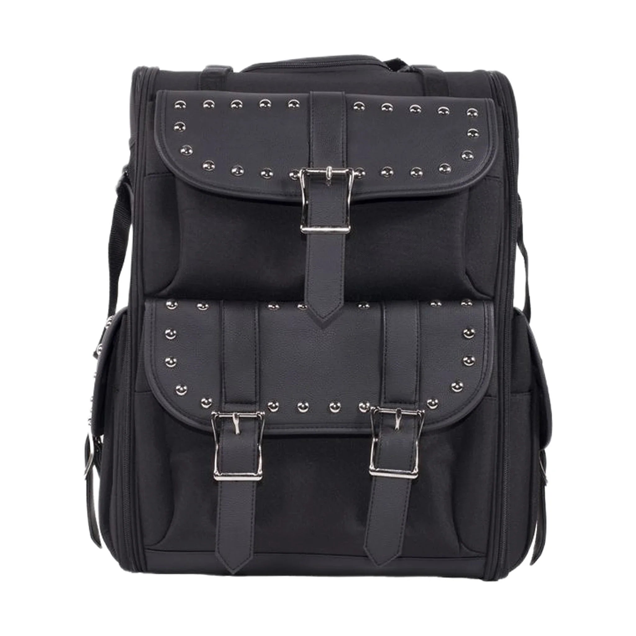 Dream Apparel Large PVC Motorcycle Sissybar Bag With Studs - Image 8