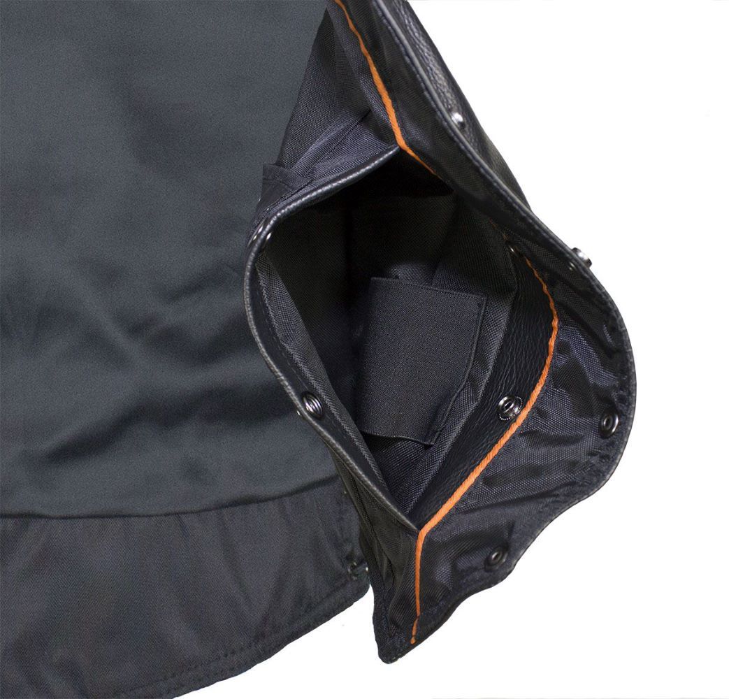 Womens Motorcycle Vest With Braid and Side Laces Conceal Gun Pockets - Image 5