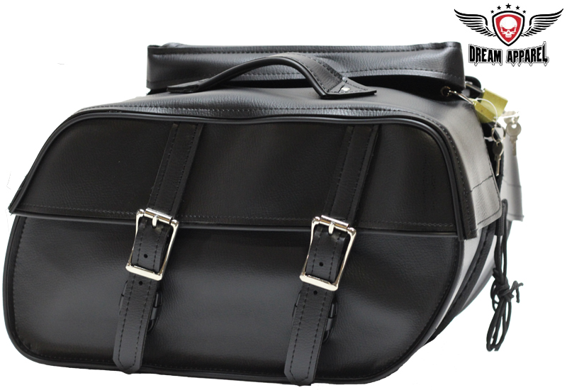 PVC Motorcycle Saddlebag Universal Fit Waterproof UV Protected Heavy Duty