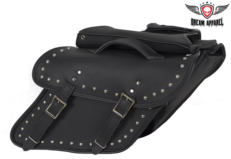 Studded Leather Dyna Saddlebag Harley Davidson Waterproof 12x11.5x7 Motorcycle