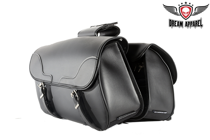 Motorcycle Saddlebag Universal Waterproof No Studs Hard Sheet 4 Pockets